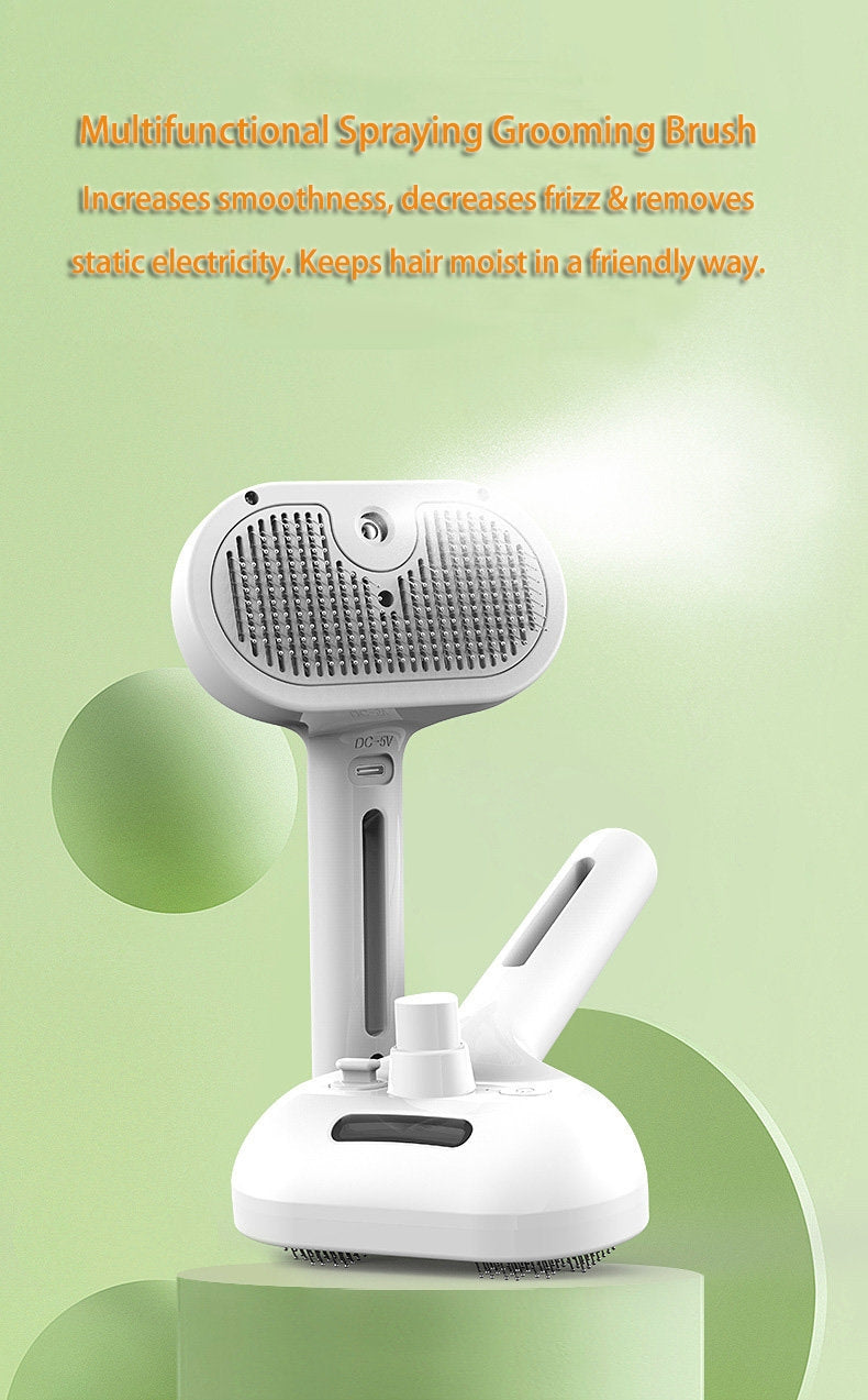 Pet Grooming Tool with Built-in Mist Humidifier